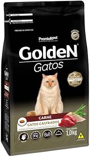 Ração Golden para Gatos Adultos Castrados Sabor Carne - 1kg Premier Pet Adulto - Sabor Carne