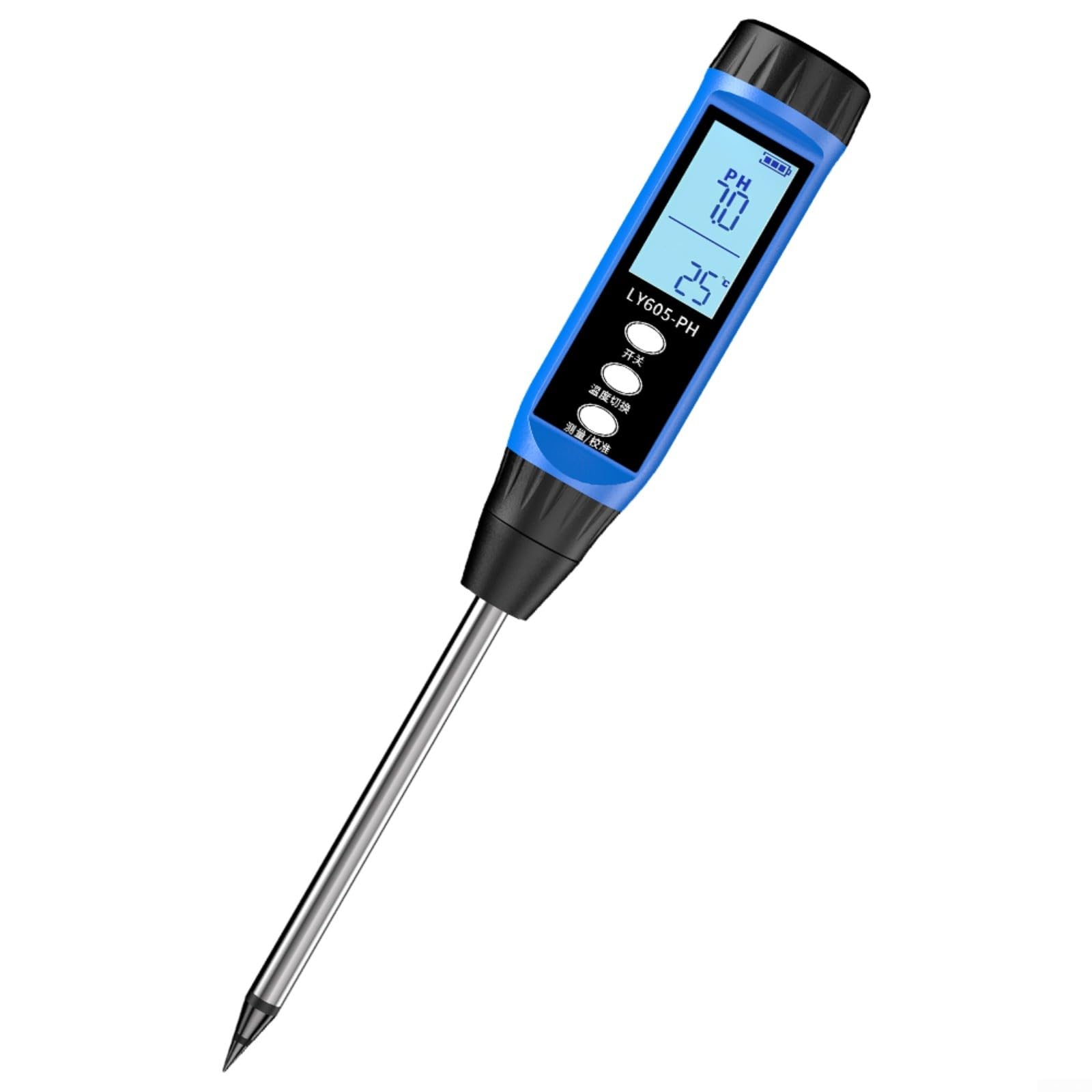 Digitaler Bodentester, pH-Messgerät, hohe Genauigkeit, 3–14 Bereich, Feuchtigkeitsmesser, mit LCD-Display, für Garten, Bauernhof, Landwirtschaft, Hydrokultur-Pflanzenpflege (610)