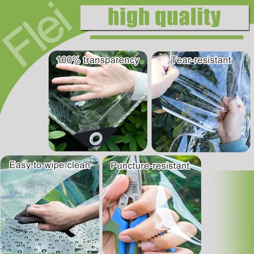 Lona transparente con ojales impermeable y resistente a desgarros para muebles de jardín 5