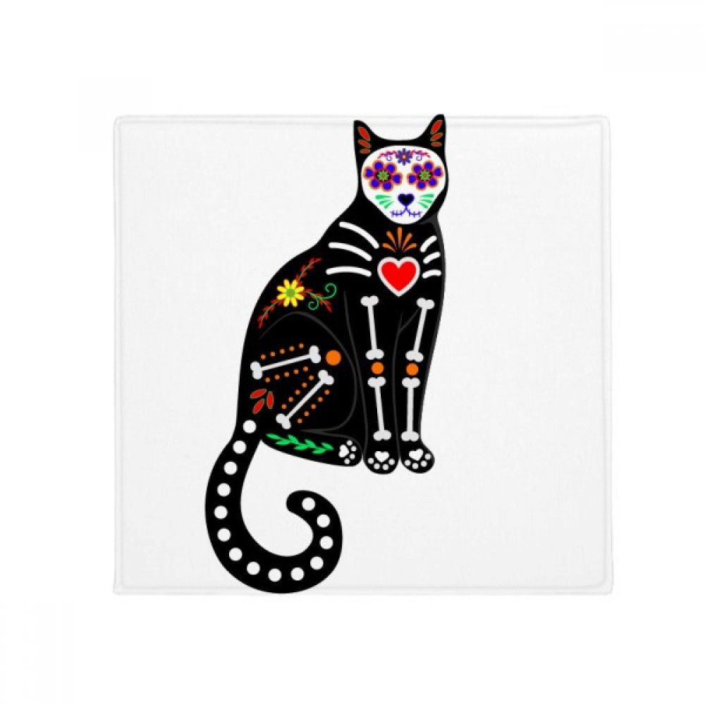 Tapis rond chat mignon 60x60 cm antidérapant pour cuisine et salon