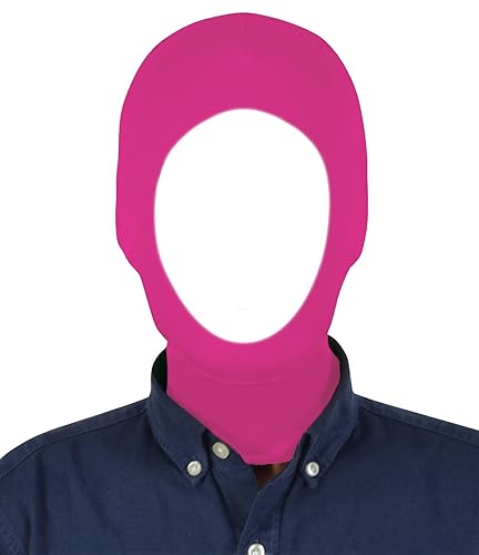 Aniler Unisex Open Face Spandex Mask Halloween Stretchy Mask Costume Cosplay Hood - One Size - Hot Pink