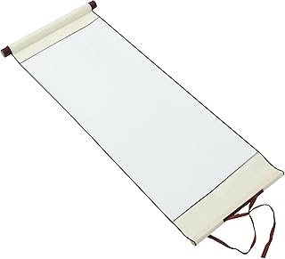 Blank Hanging Rice Paper Scroll Chinese Xuan Paper Art Wall Hanging Scrolls for Sumie and Calligraphy- Silk Scroll Painting Song White