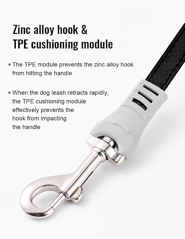 Upgraded Retractable Dog/Cat/Pet Leash with Crossbody Strap - 5 meters/16 feet, Black | Hands Free, Wearable | Durable Ergonomic One Handed Brake, Pause, Lock | Tangle Free Truelove (Small) by Canine Curation - Image 4
