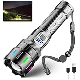 X.Store Rechargeable Flashlights - 30W Led Flashlight High Lumens, 5 Modes Super Bright Toch Light Long Range 3280ft Powerful Waterproof Flash Light for Camping Home Emergencies