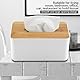 Abnehmbarer Taschentuchdeckel, Taschentuchbox aus Kunststoff und Holz, quadratischer, rechteckiger Taschentuchhalter-Organizer für den Home-Office-Schreibtisch (rechteckig)