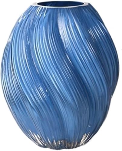 Vase Tabletop Flower Glass Spiral Glass Living Room Hydroponic Flower Vase(21cm)