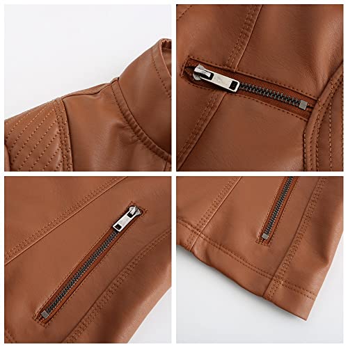 JMSUN Couro Jaqueta Feminina Bolsos PU Motociclista Casaco