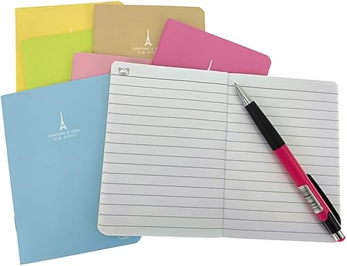 Miniatura 7 de ALIMITOPIA 24 mini cuadernos portátiles de bolsillo, diario Steno Memo MiniDaily, 3.5 x 5 pulgadas, 24 hojas, páginas con rayas universitarias