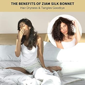 ZIMASILK 100% 22 momme moerbeizijden bonnet om te slapen, dubbellaagse zijde, natuurlijke zijden haarwikkel voor haarverzorging met elastiek en strikband, blijf op het hoofd (1 stuk, zwart