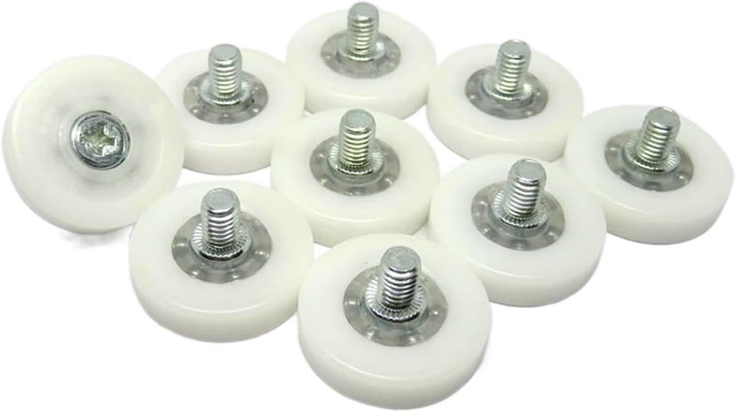 LANGshaw OD 28mm Plastic Bearing Wheel with M6 Screw 3D Printer POS System Roller DR28-C1-L8W7M6 28x7xM6 POM Wardrobe & Furniture Pulley Leisurely (Color : White, Number of Pcs : 10Pcs-26mm)