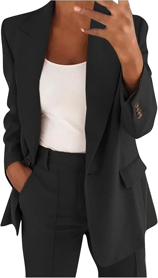 Suit Jackets For Women Blazer Uk Ladies Solid Lapel Tailored Coat
