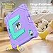 Fintie Case for iPad mini 7 (A17 Pro, 7th Generation) 2024 / iPad mini 6 (6th Gen) 8.3 Inch, Fully-Body Rugged Heavy Duty Shockproof Protective Case with Kickstand for Kids (Purple/Green)