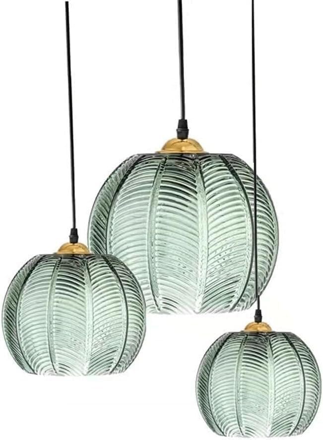 Lampe suspendue en verre côtelé de qualité supérieure
