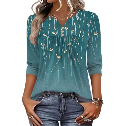 LOMON 3/4 Length Sleeve Womens Tops Dressy Casual