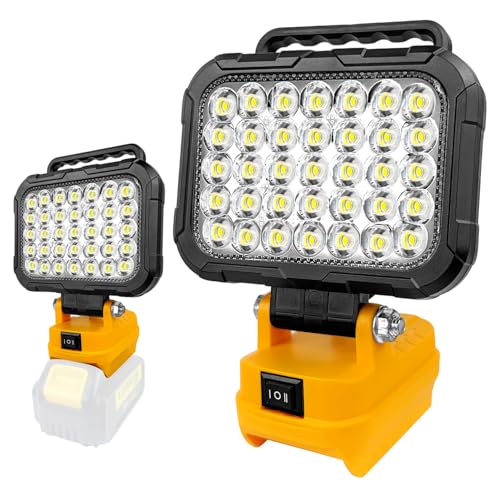LED Work Light for Dewalt 20V Max Battery, 105W 10500LM 35LED Portable Cordless LED Floodlight with Dual USB Charging Port for Garage, Workshop, Emergency, Camping(No Battery)
