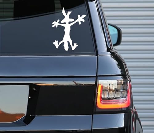 Printbeat Wile E Coyote Hitting Wall Splat Wiley Decal – Indoor and Outdoor use | White Vinyl Sticker | Waterbottles Truck Window Laptop| Easy Use for Car, Van & Bike | White | 5