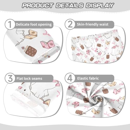 Bookish Ghost Girls Leggings,Workout Leggings for Girls Toddler Athletic Legging Size for 3-10T3