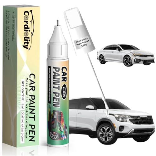 Image of SWP Snow White Pearl Tricoat Touch Up Paint for Kia, Color Accurate Car Paint Scratch Repair Pen, Quick & Easy Fix Automotive Chips and Nicks
