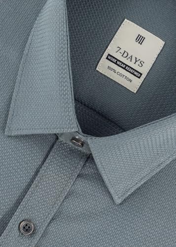 Image of 7-DAYS Premium Men's Formal Shirts - Cotton, Self-Design, Full Sleeve, Regular Fit, with Pocket, Stylish Office Shirts for Men