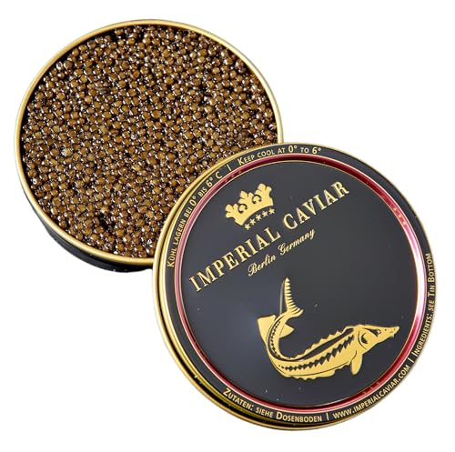 Imperial Caviar® Imperial Baerii - 10g Premium Kaviar Malossol - Imperial Baerii Kaviar Dose aus Aquakultur - Feinkost Geschenk für Feinschmecker - Frisch & Expressversand
