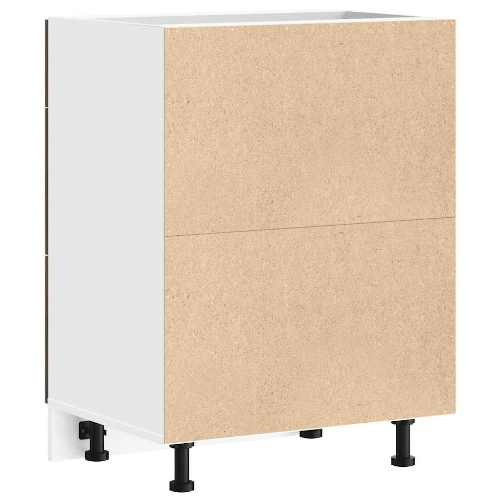 vidaXL Küchenunterschrank Lyon Räuchereiche Holzwerkstoff, Spülenunterschrank, Schrank Küche, Lagerschrank, Unterschrank für Küche, Küchenzeile
