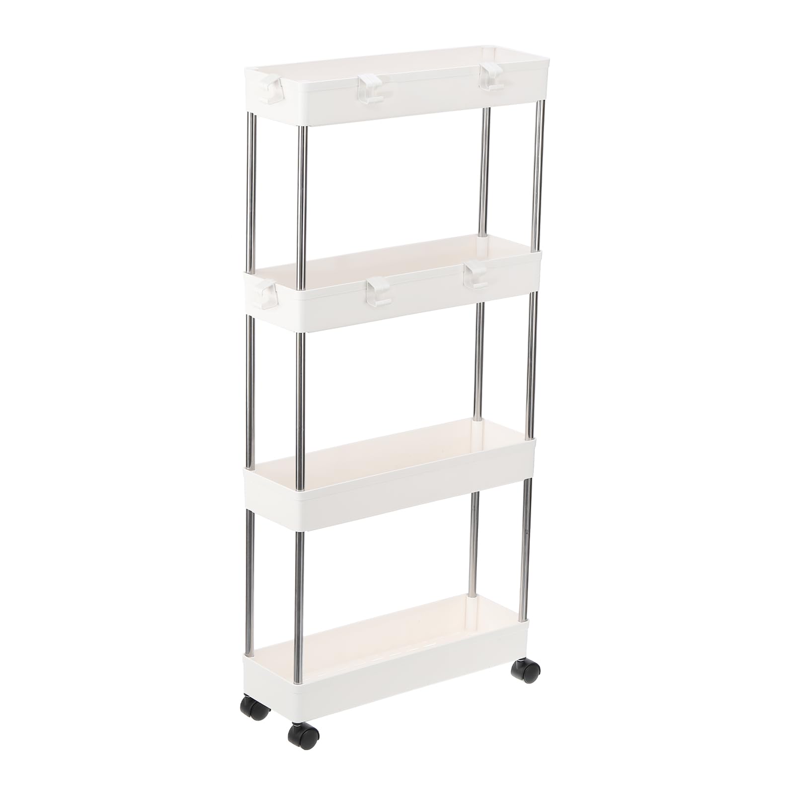 Chariot de rangement mince salle de bain étagère blanche 4 étages