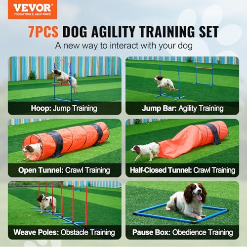 Vevor DOG AGILITY TRAINING EQUIPMENT 7PCS Dog Agility Course Backyard Set thumb #1