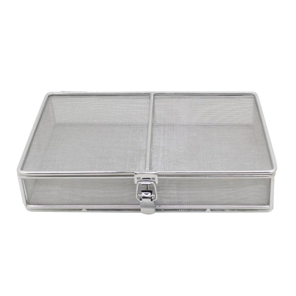 Instrumentententablett Sterilisationskörbe mit Deckel, Edelstahl, Hochtemperatur- & Druckwerkzeug, 23 x 12 x 5 cm, poröses Design für sicheren chirurgischen Gebrauch