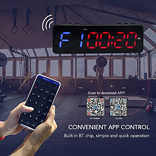 Domary Sem fio BT Control Gym Timer Reable cronômetro de contagem regressiva/ascendente Relógio para