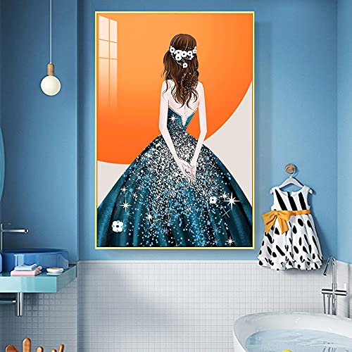 Lámina de pared Dream Girl falda azul brillante para dormitorios juveniles