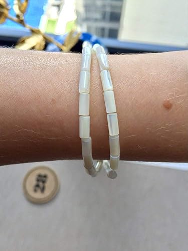 Miniatura 6 de Perlas naturales de la cáscara de la perla,Cuentas naturales de la cáscara,Tubo del cilindro Perlas de piedras preciosas sueltas para la fabricación