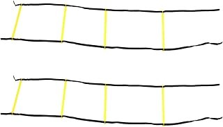 Speed Training Rope Ladder, Nylon Braided 2m Rope Rope Ladder 2PCS 4 Rung High Strength with Drawstring Bag for Outdoor