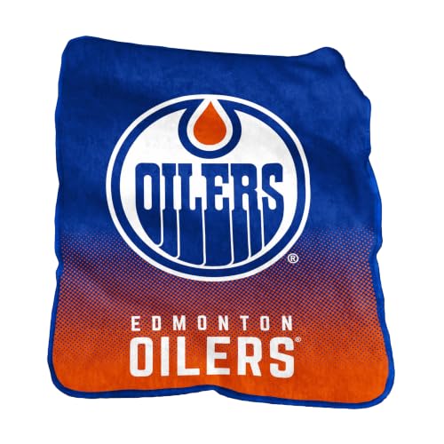 FANMATS NHL Edmonton Oilers Raschel Throw Blanket — Generous 50"x60" Size | Soft Polyester Material | Team Color | Officially Licensed