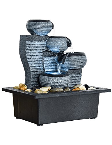 Desktop Waterfall Fountain Decor Led Illuminated Indoor Portable Waterfall Tabletop Fountains 10 1/5" High #TOP5