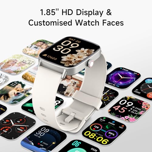 Smart Watch for Women, 1.85" HD Smartwatch Compatible iPhone/Samsung/Android (Answer/Make Calls), 100+ Sport Modes Fitness Tracker with Heart Rate/Sleep/Step Monitor, IP68 Waterproof (Beige) by aeac - Used condition - Image 7