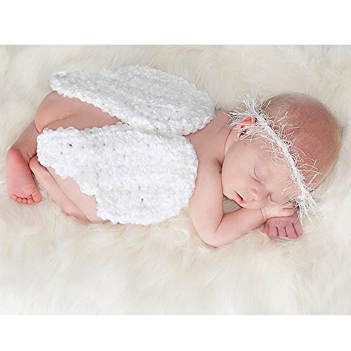 Isocute Baby Angel Wings And Headband For Newborn Girl Boy Photography Outfit Prop #TOP1