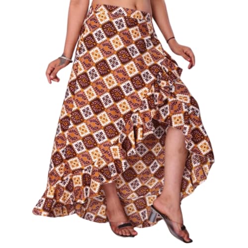 Image of JYESHTA Women's American Crepe Flared A Line Stitched Long Skirt with 12 Mtr Flare 40 in Height | Skirts for Women Long Length | Long Skirts for Girls