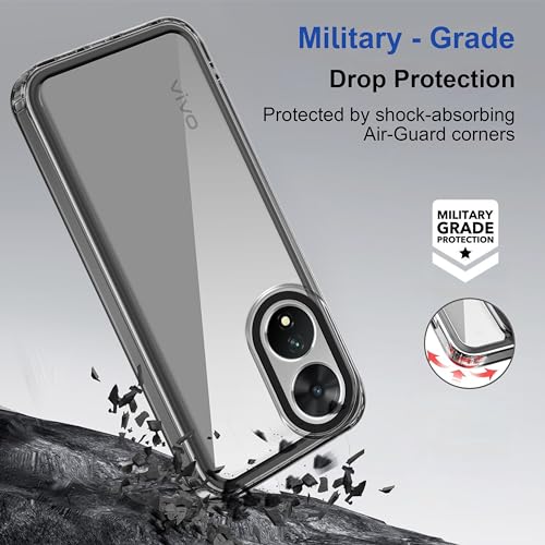 Image of Zapcase Back Case Cover for VIVO T2 5G | Compatible for VIVO T2 5G Back Cover | Case Cover with Camera Protection | (TPU + PC | Translucent Black)