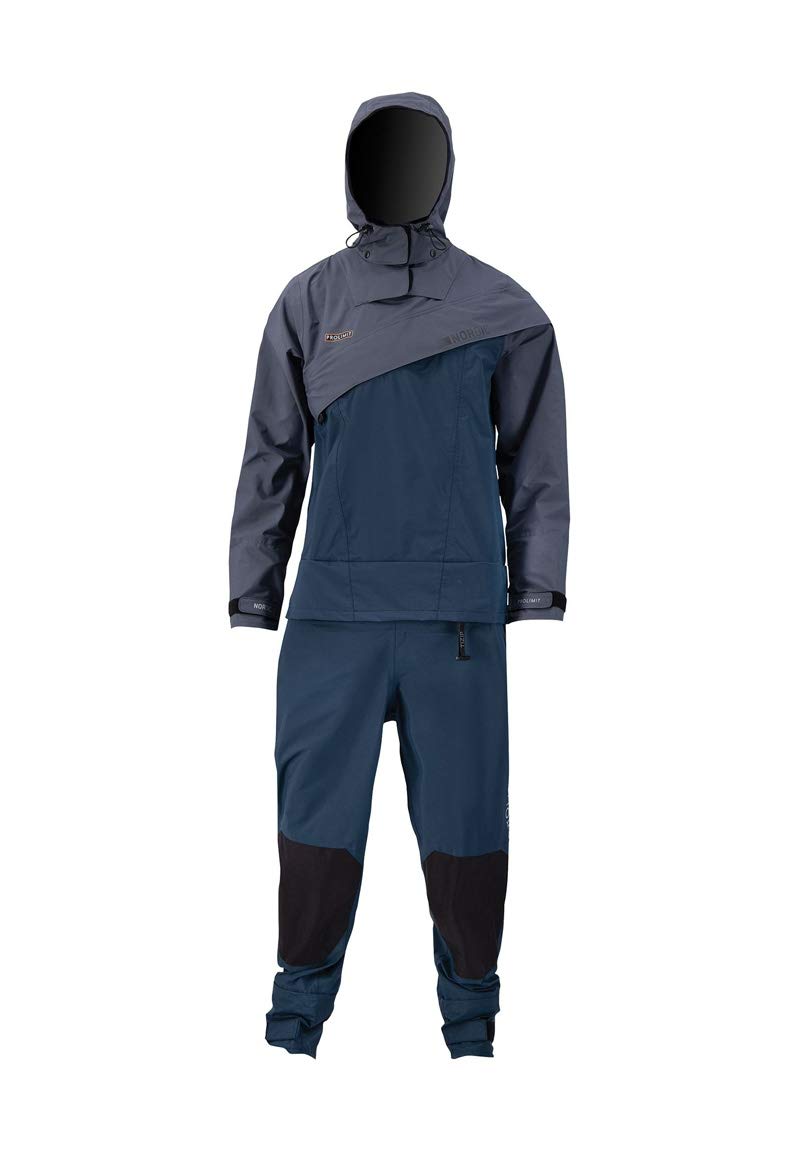 ProlimitMens Nordic Front Zip Hooded Drysuit Dry Suit - Steel Blue Indigo - Lightweight Waterproof Sprayproof