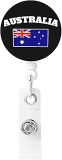 Australian Aussie Australia Flag Retractable Badge Holder, Id Badge Holder Retractable Badge Reels for Nurse,Volunteer,Teacher,Student
