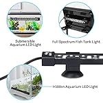 hygger 24/7 Mode Submersible Aquarium LED Light, Full Spectrum Hidden Fish Tank Light with 3 Rows Beads 7 Colors Auto On Off Sunrise-Daylight-Moonlight, Adjustable Timer Brightness 6W - Image 4