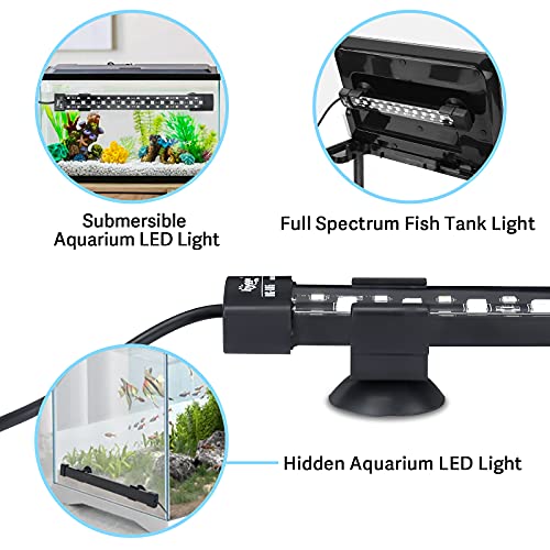 hygger 24/7 Mode Submersible Aquarium LED Light, Full Spectrum Hidden Fish Tank Light with 3 Rows Beads 7 Colors Auto On Off Sunrise-Daylight-Moonlight, Adjustable Timer Brightness by hygger - Image 3