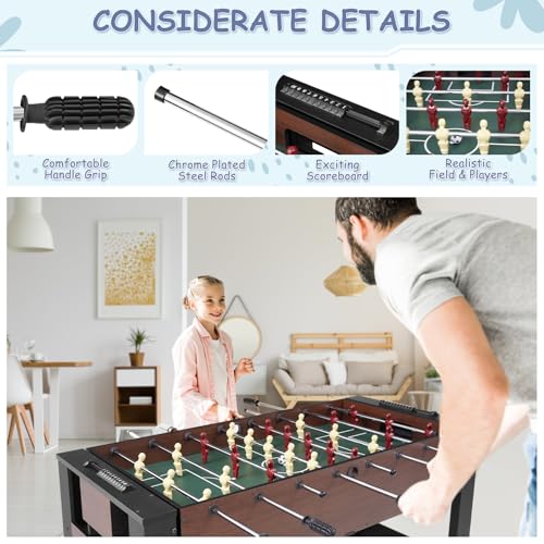 RAYKEEP 54\" 4-in-1 Swivel Multi Game Table - Combo Game Table Set for Youth, Adults - Indoor and Outdoor Arcade Sports Table - Air Hockey, Billiards, Foosball, Ping Pong for Home, Game Room - Thumbnail 7