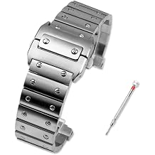 Solid Stainless Steel Watch Band For Cartier Santos 100 Series Men's Wristband Bracelet 23mm Butterfly Buckle Watch Accessories