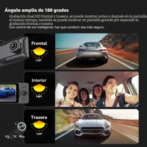 Espejo retrovisor con cámara antirrobo 4K para proteger tu coche en ciudad 3