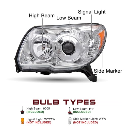Image of JSBOYAT Headlight Assembly Fits for 2006 2007 2008 2009 Toyota 4Runner