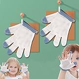 手袋 爪噛み防止 ゆびしゃぶり 防止 指しゃぶり 矯正器 1ペア サッキング ストップ 赤ちゃん トップ 親指しゃぶり矯正 指しゃぶりは 通気性 歯がため 指しゃぶり拇指柱?正 透气性 固?手指?中毒者の手袋の子供の赤ちゃん噛むフィンガーの装具 安全で無味 (A5 (ブルー),58?78ヶ月対象)