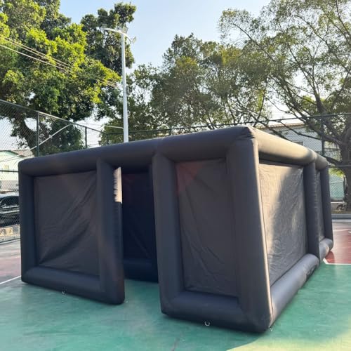 Black Inflatable Maze Halloween Haunted House Inflatable Labyrinth Maze with Blower for Carnival Outdoor Indoor Game Toys