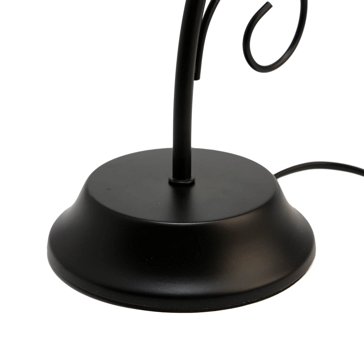 Lampada da tavolo Athen forma arcuata in nero opaco stile rustico retrò country E14 ideale per scrivania, comodino, camera da letto, soggiorno