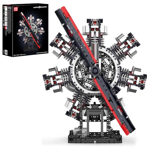 Image of Mould King 10233 Radial Aviation Engine Building Blocks Sets, Engine Model kit That Run, Build Your Own STEM Model Engine, Engine Building Engineering Toys (3089+PCS)